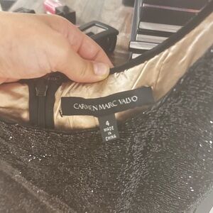 Carmen Marc Valvo Glittering Black Dress